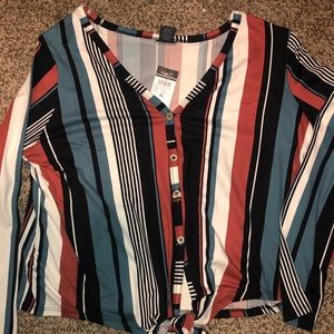 Long sleeve top with stripes